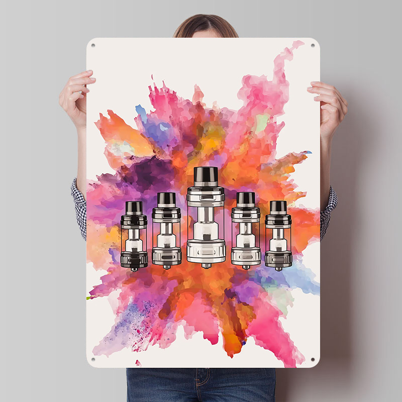 Vape Decoration - Vape Tanks Coloursplash Tinplate Posters Customizable