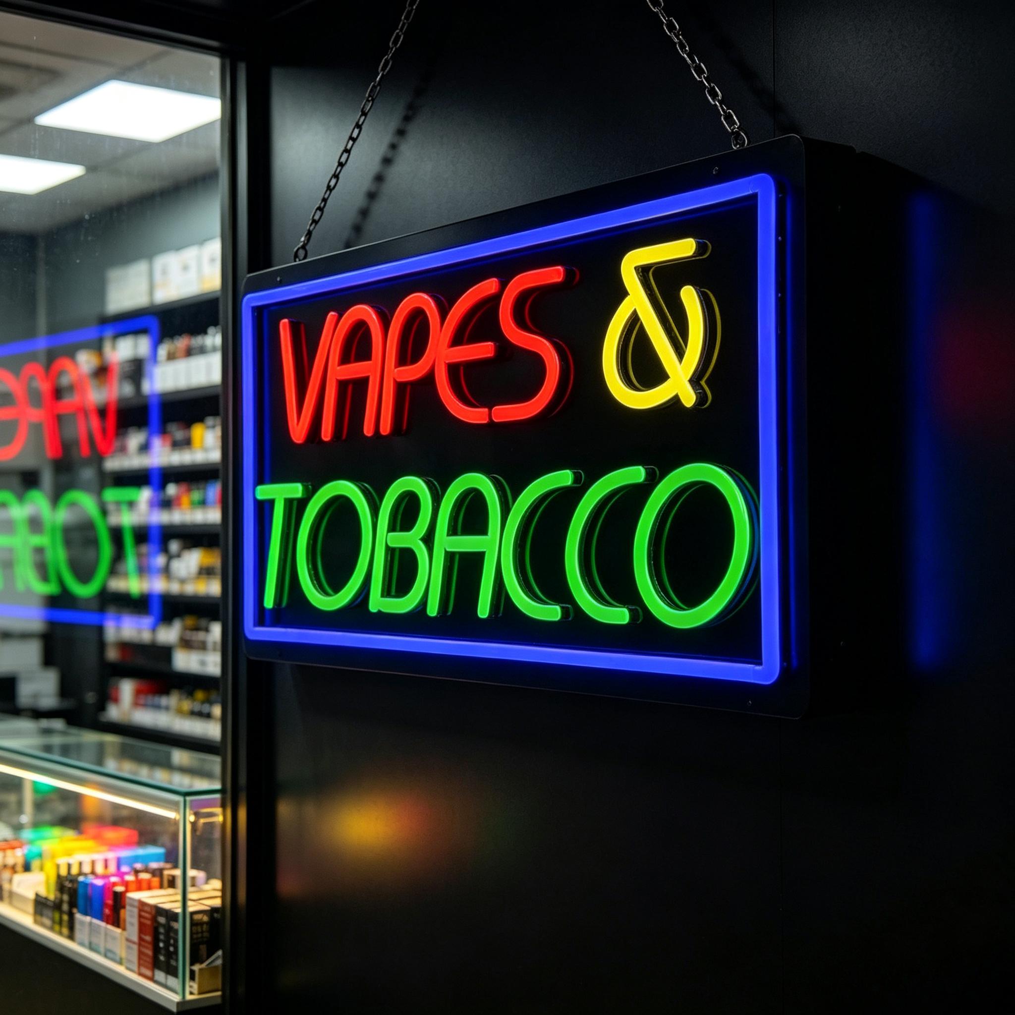 Tobacco and Vape Neon Sign USB - огляд і ціна Vaping Store