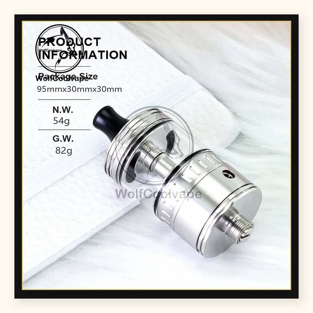 Wolfcool Vape NOLA RTA 22mm Si - огляд і ціна Vaping Air